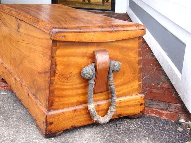 An outstanding early 19th century double canted Campforwood Seaman's Chest circa 1820